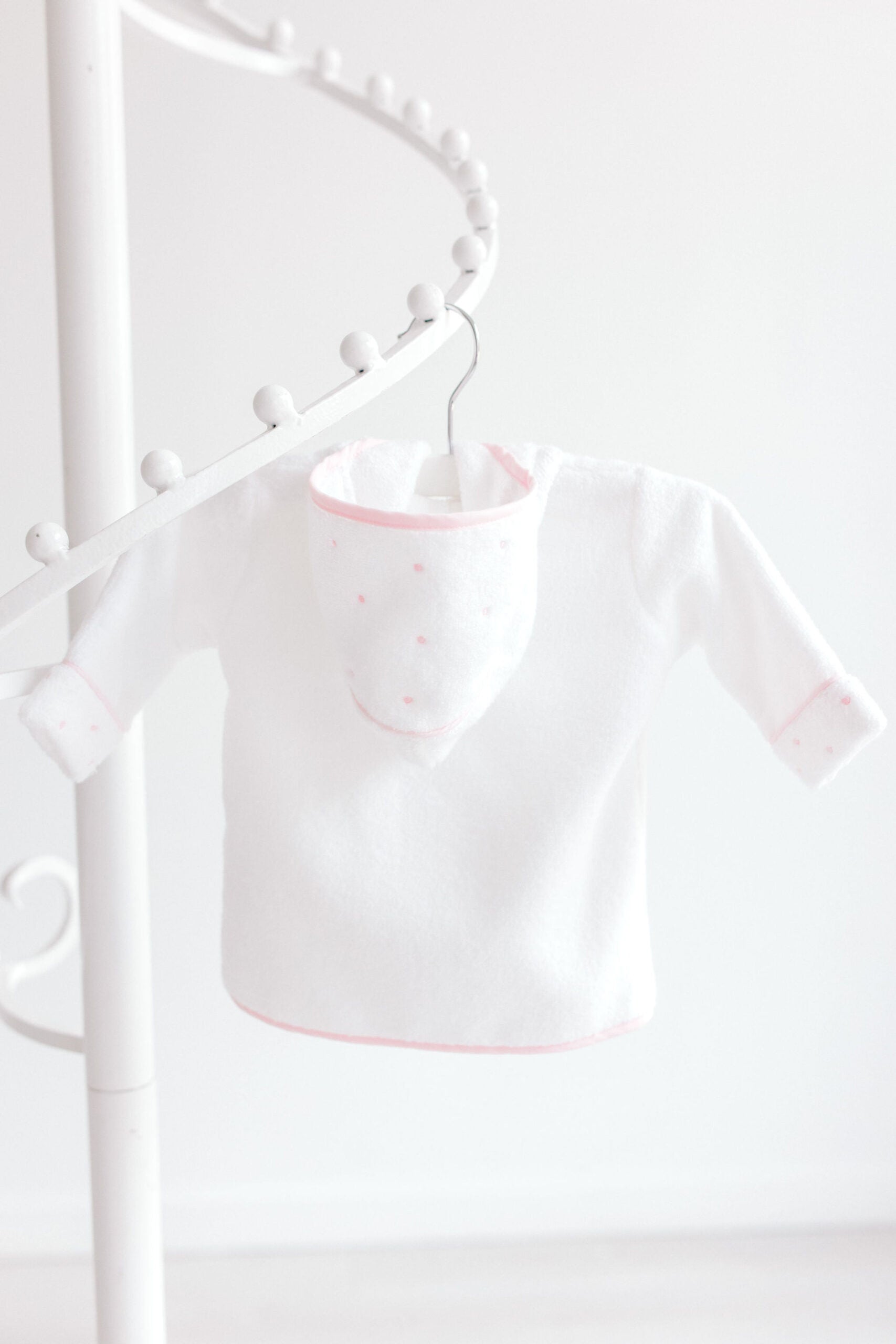 Baby Bathrobe with Pink Dots