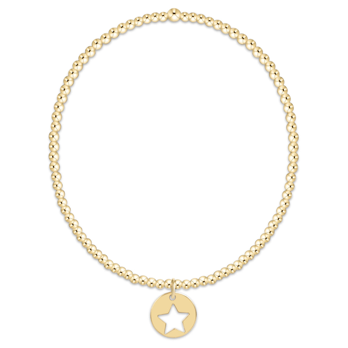 Classic Gold 2mm Bracelet - Star Small Gold Disc
