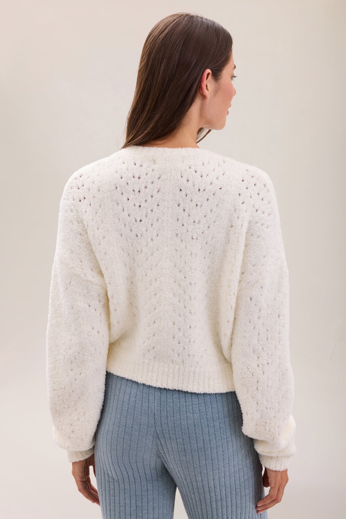 Pointelle Cropped Cardigan