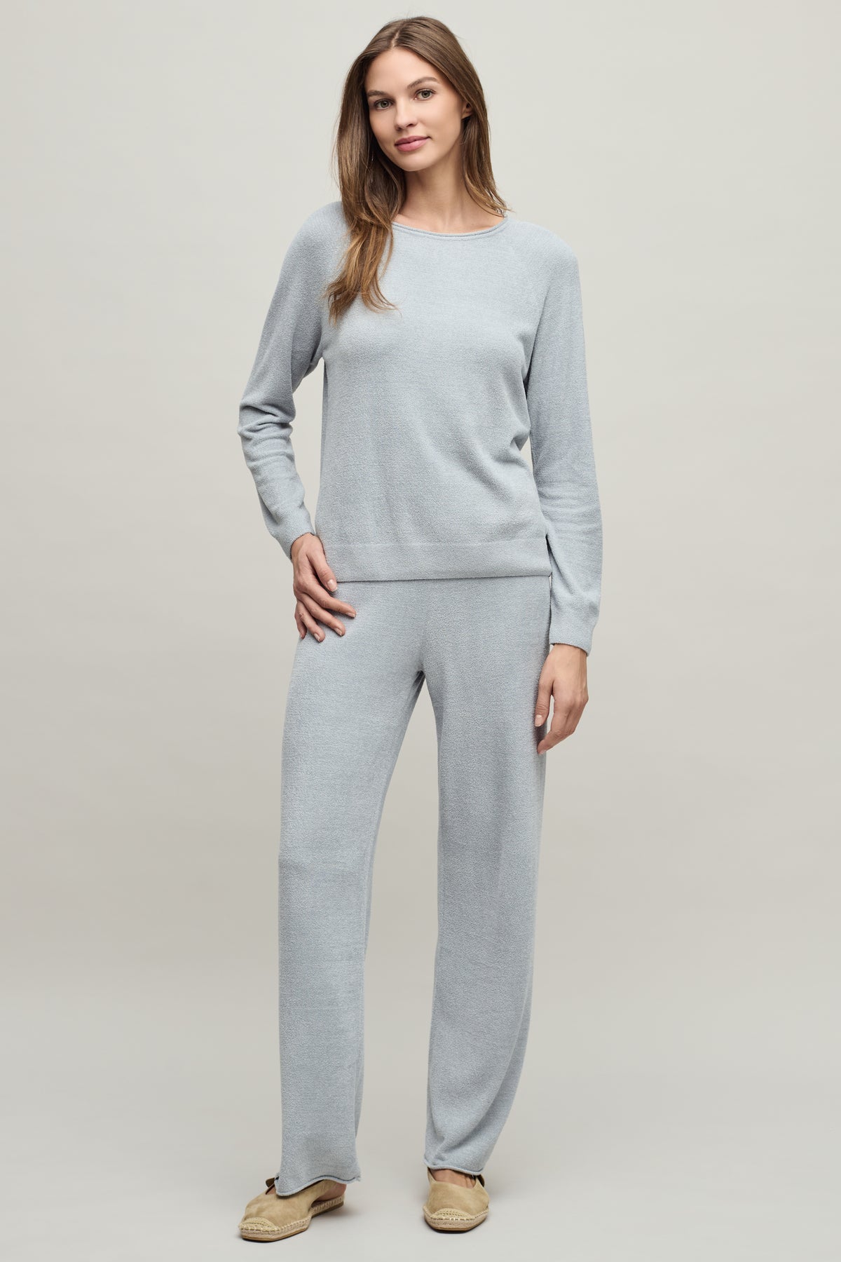 CozyChic Ultra Lite Jersey Roll Pullover & Wide Leg Pant