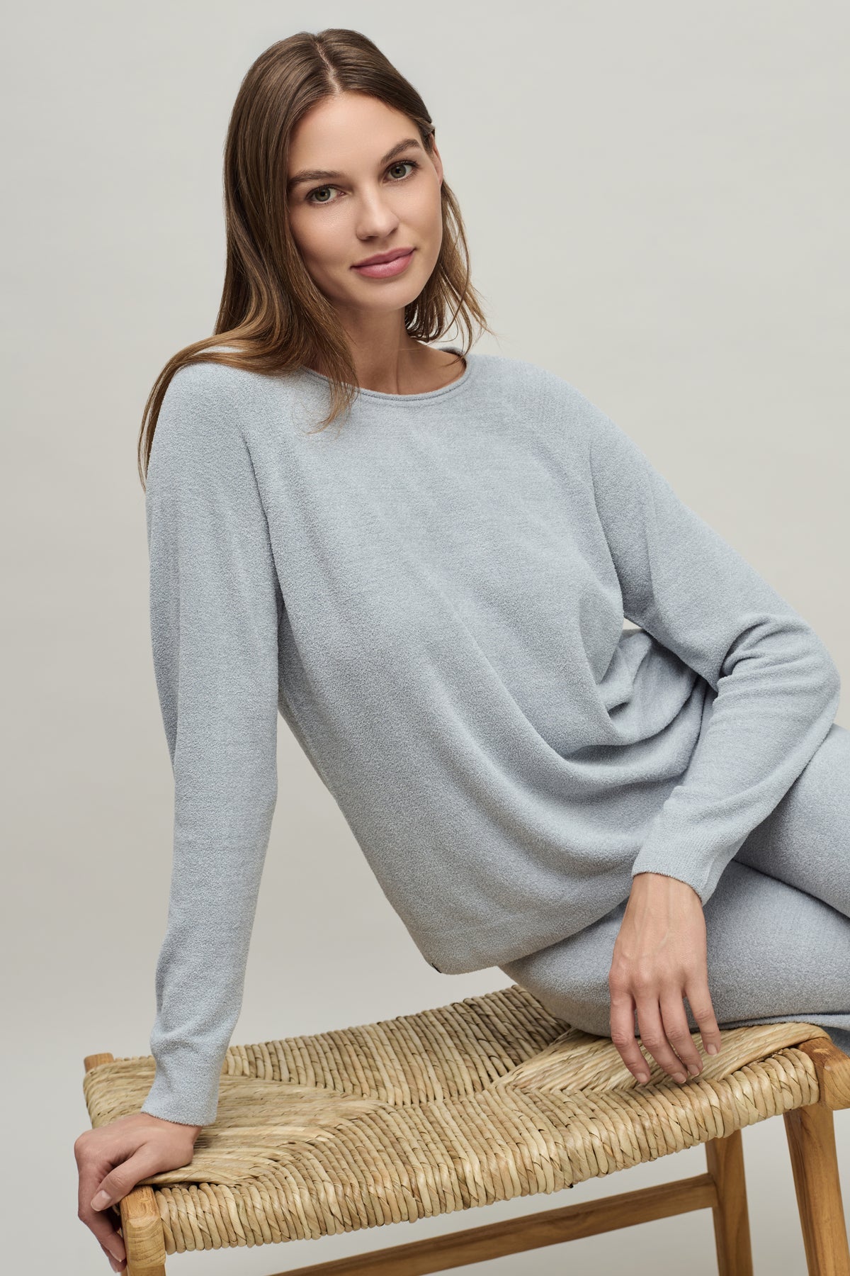 CozyChic Ultra Lite Jersey Roll Pullover & Wide Leg Pant