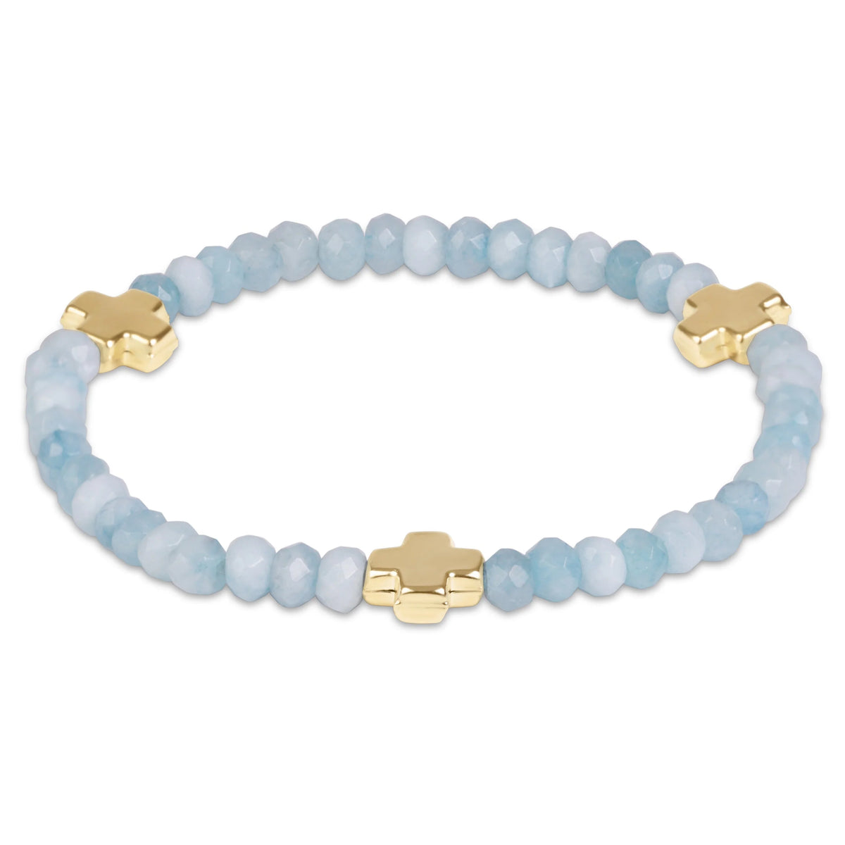 Signature Cross Gold Gemstone 4mm Bracelet