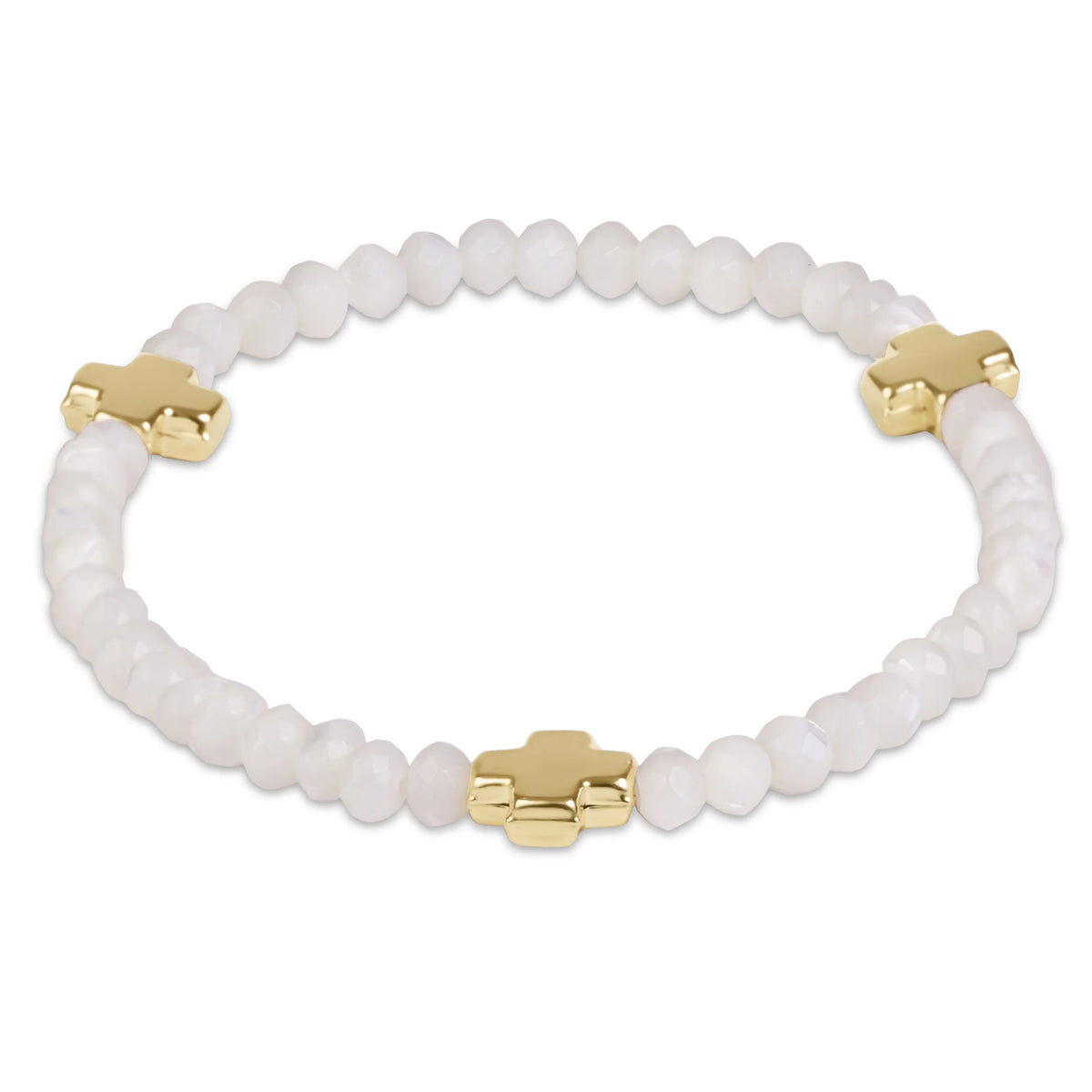 Signature Cross Gold Gemstone 4mm Bracelet