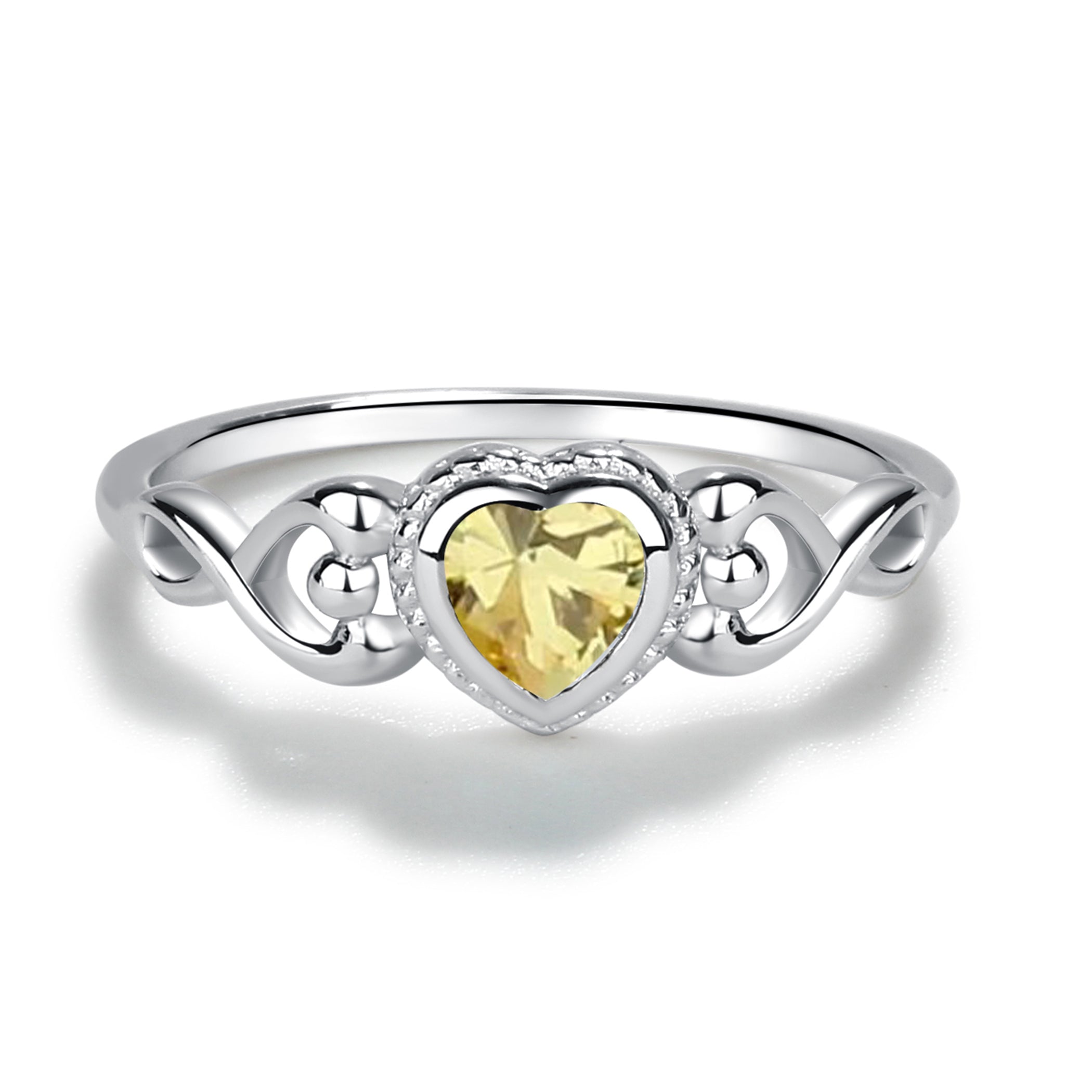 Cherished Moments | Sterling Silver Heart Birthstone Ring