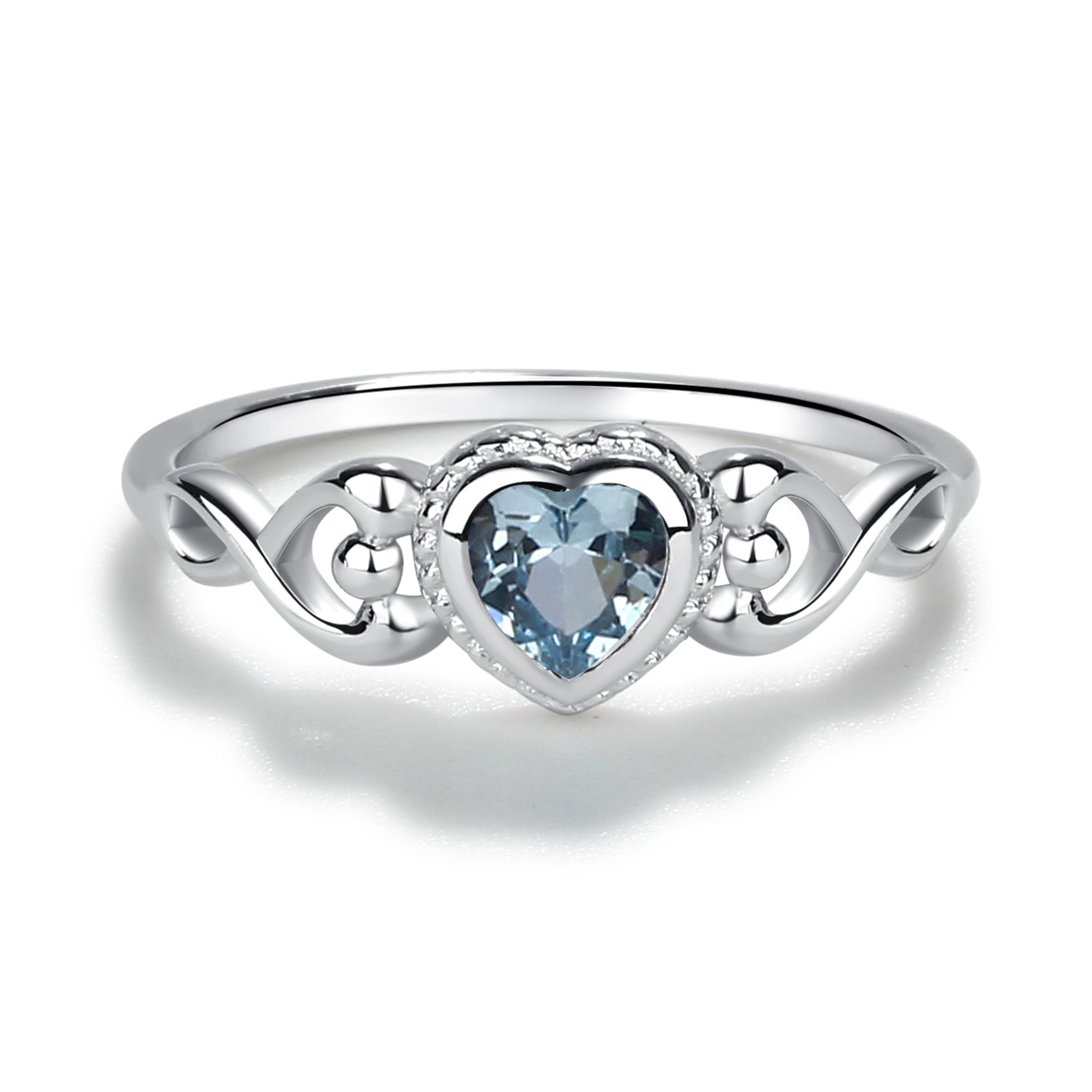 Cherished Moments | Sterling Silver Heart Birthstone Ring