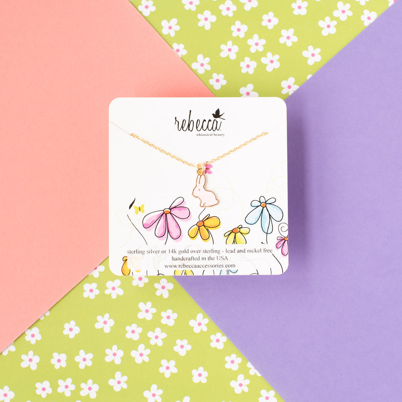 Bunny Enamel Charm Necklace