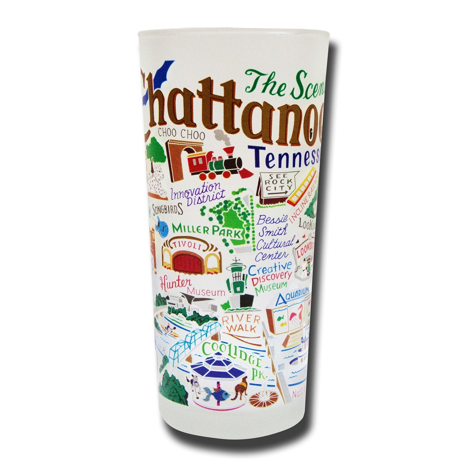 Chattanooga Frosted Drinking Glass