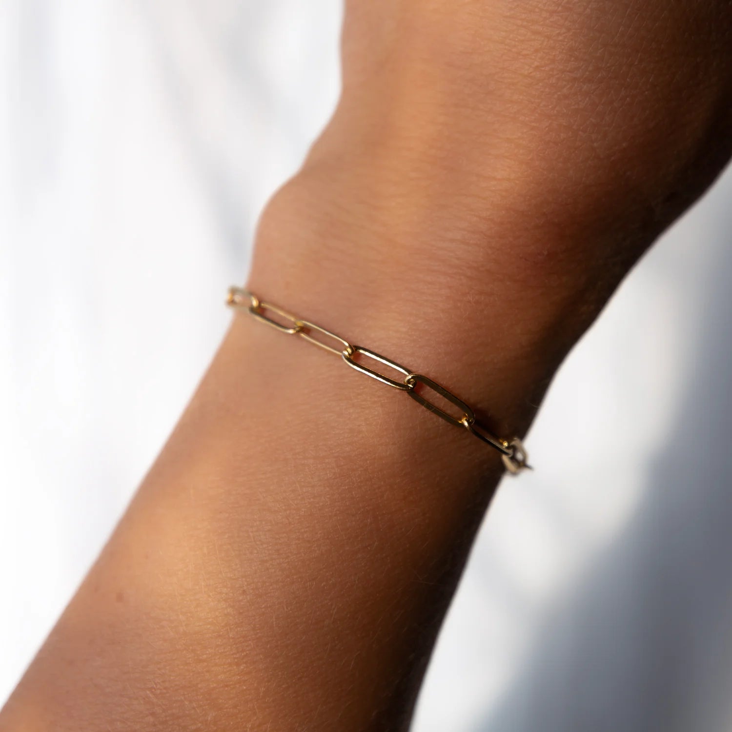Lenny & Eva | Gilded Paper Clip Charm Bracelet