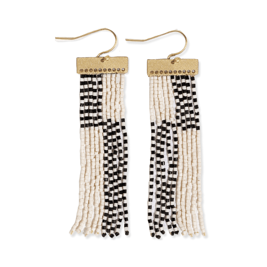 INK + ALLOY | Lana Rectangle Hanger Colorblock + Beaded Fringe Earrings