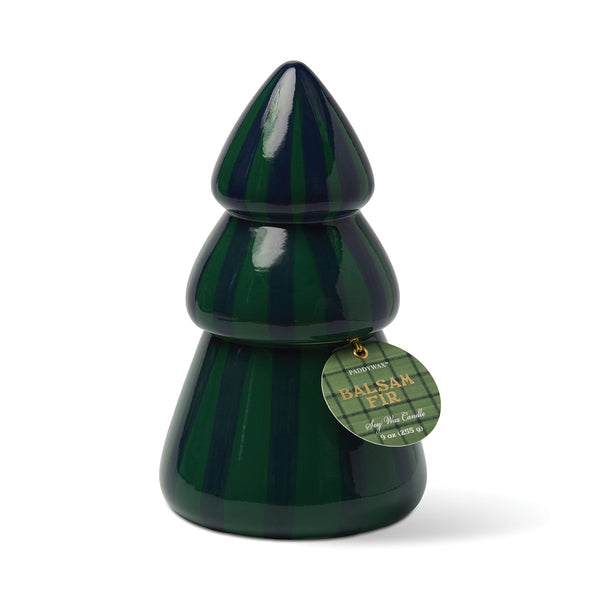 Cabana Christmas Hand Painted Stripe Tree Candle