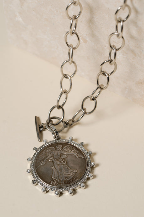 Cobblestone Living | Charlene Coin Paperclip Necklace