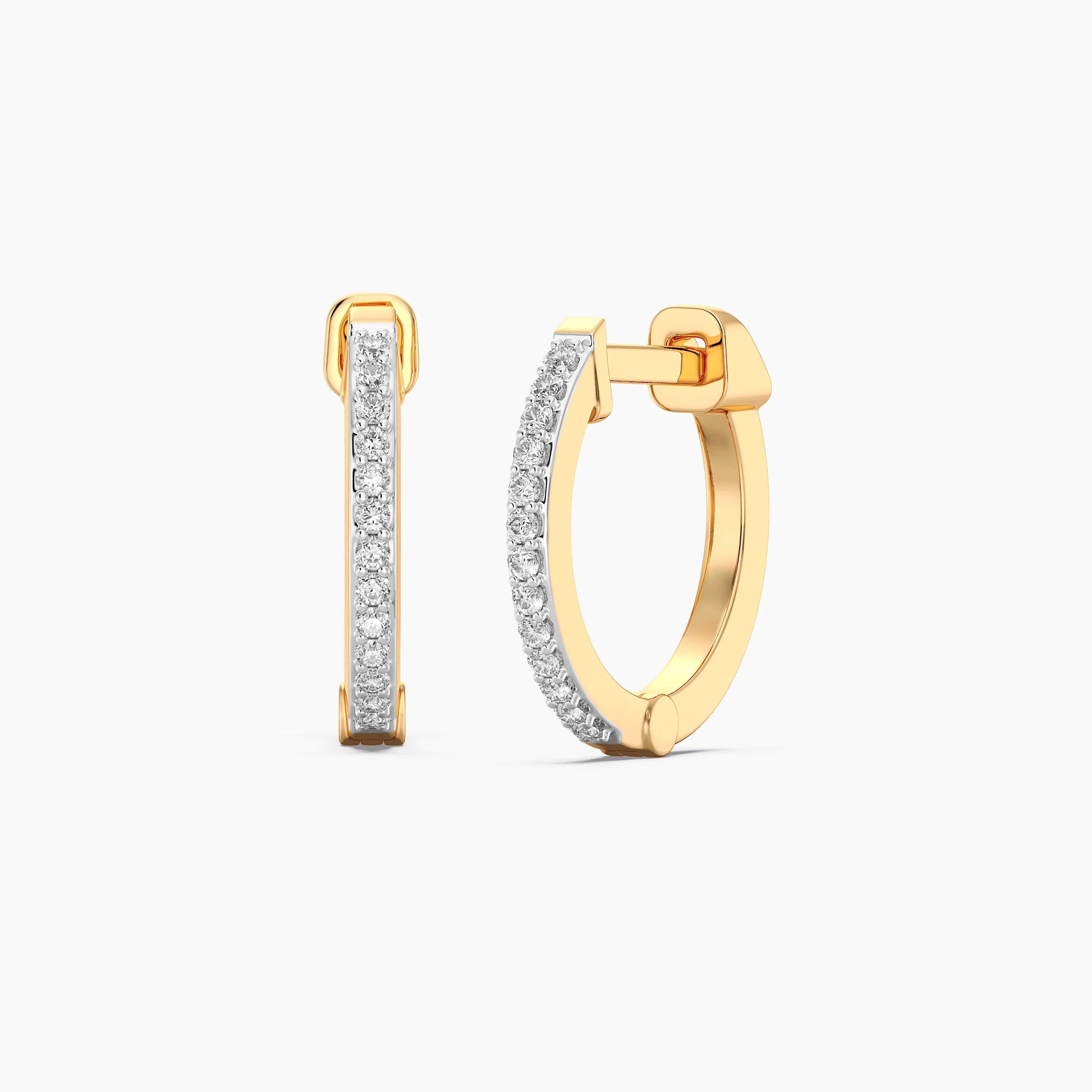 Waterproof Classic Pave Diamond Huggie Earrings