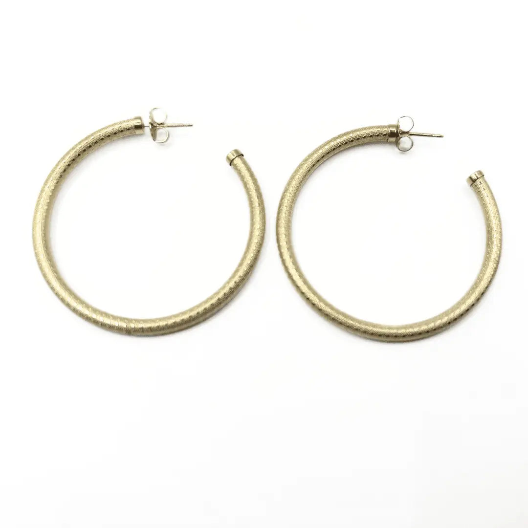 Bali 14k Gold Filled Textured Hoop Earrings
