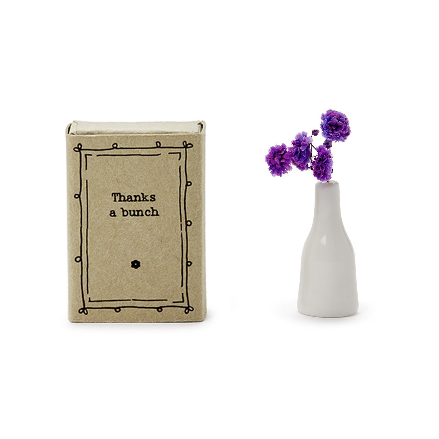 Matchbox Vase with Flowers in Gift Box