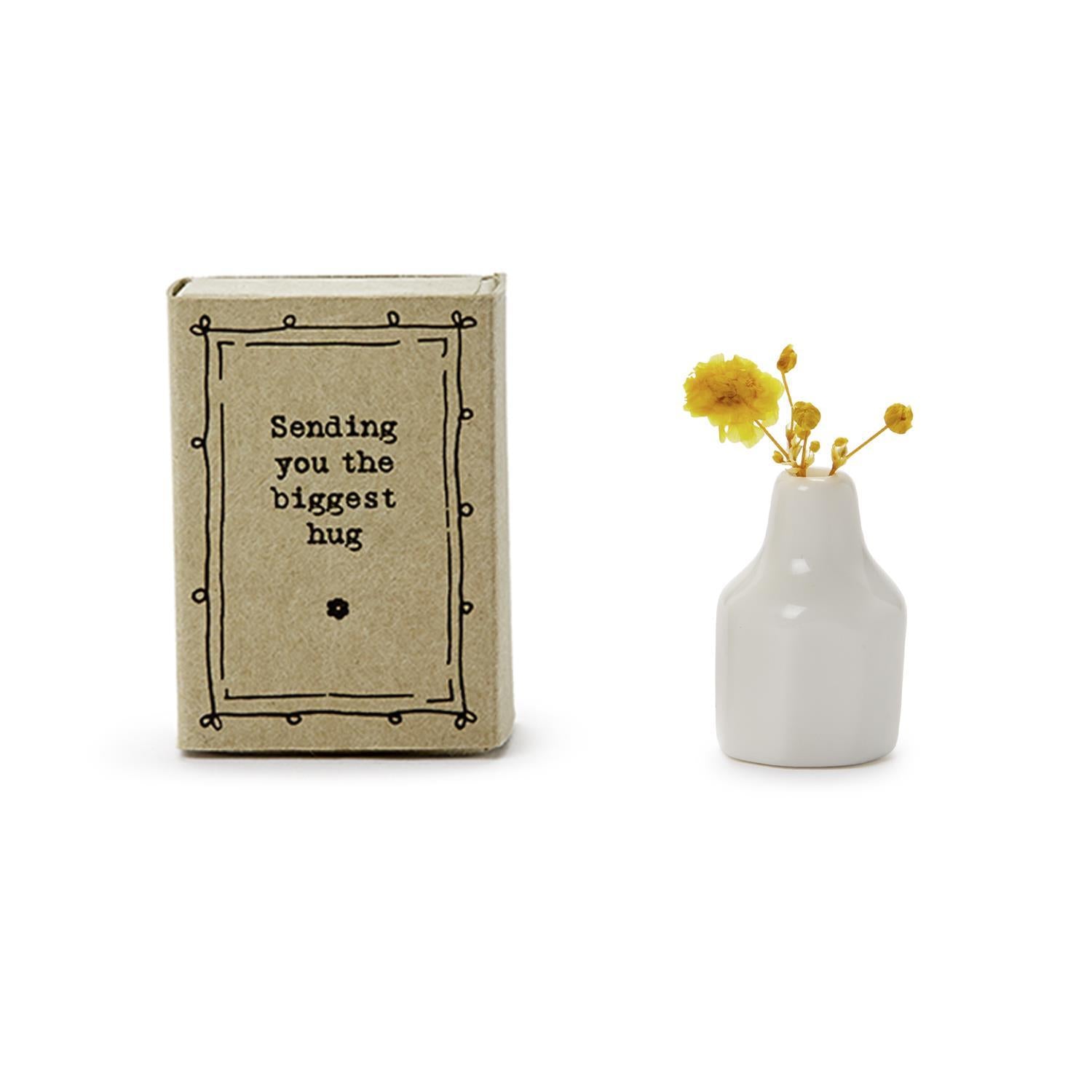 Matchbox Vase with Flowers in Gift Box