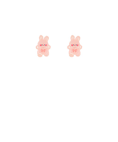 BUNNY AND BOW ACRYLIC STUD EARRING