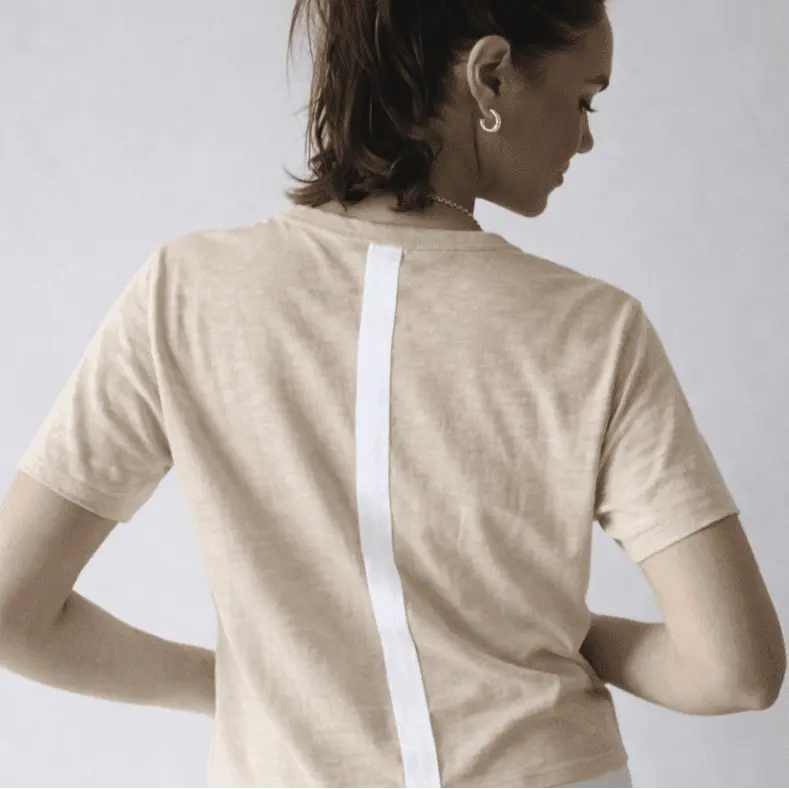 Relaxed Crew in Oyster with White Stripe - Short Sleeve