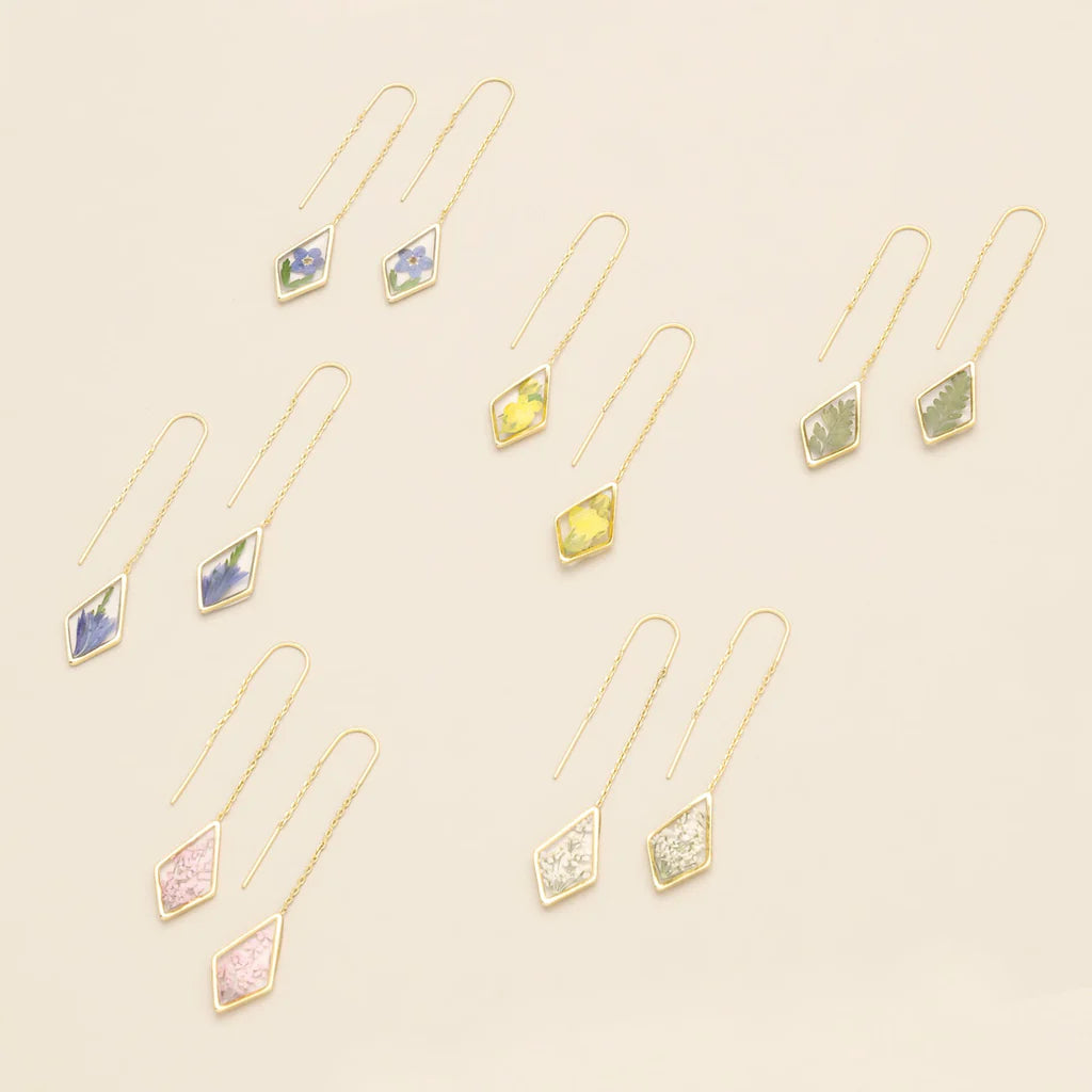 Pressed Flower Thread Earring
