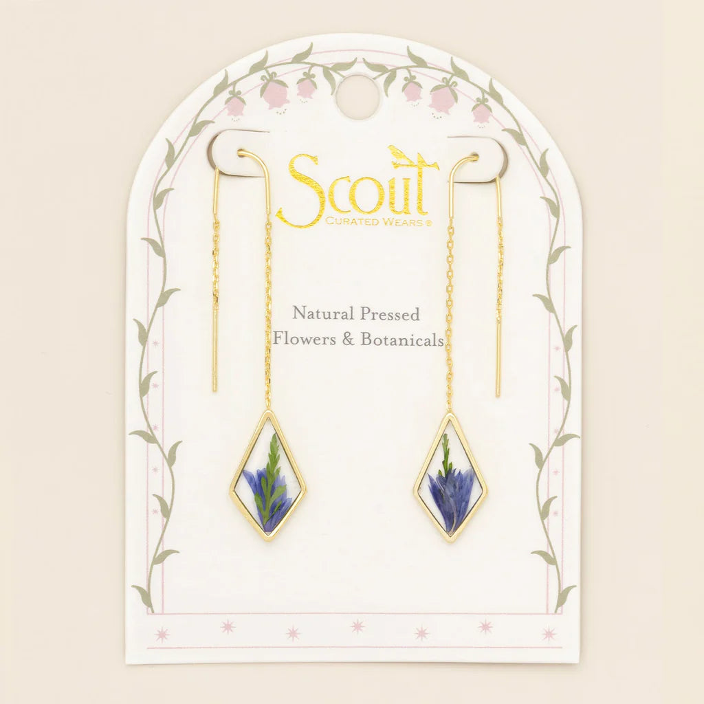 Pressed Flower Thread Earring
