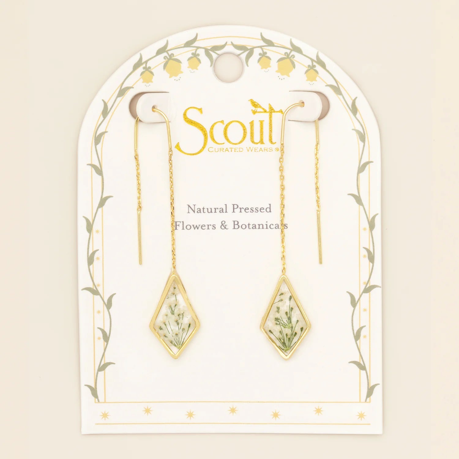 Pressed Flower Thread Earring