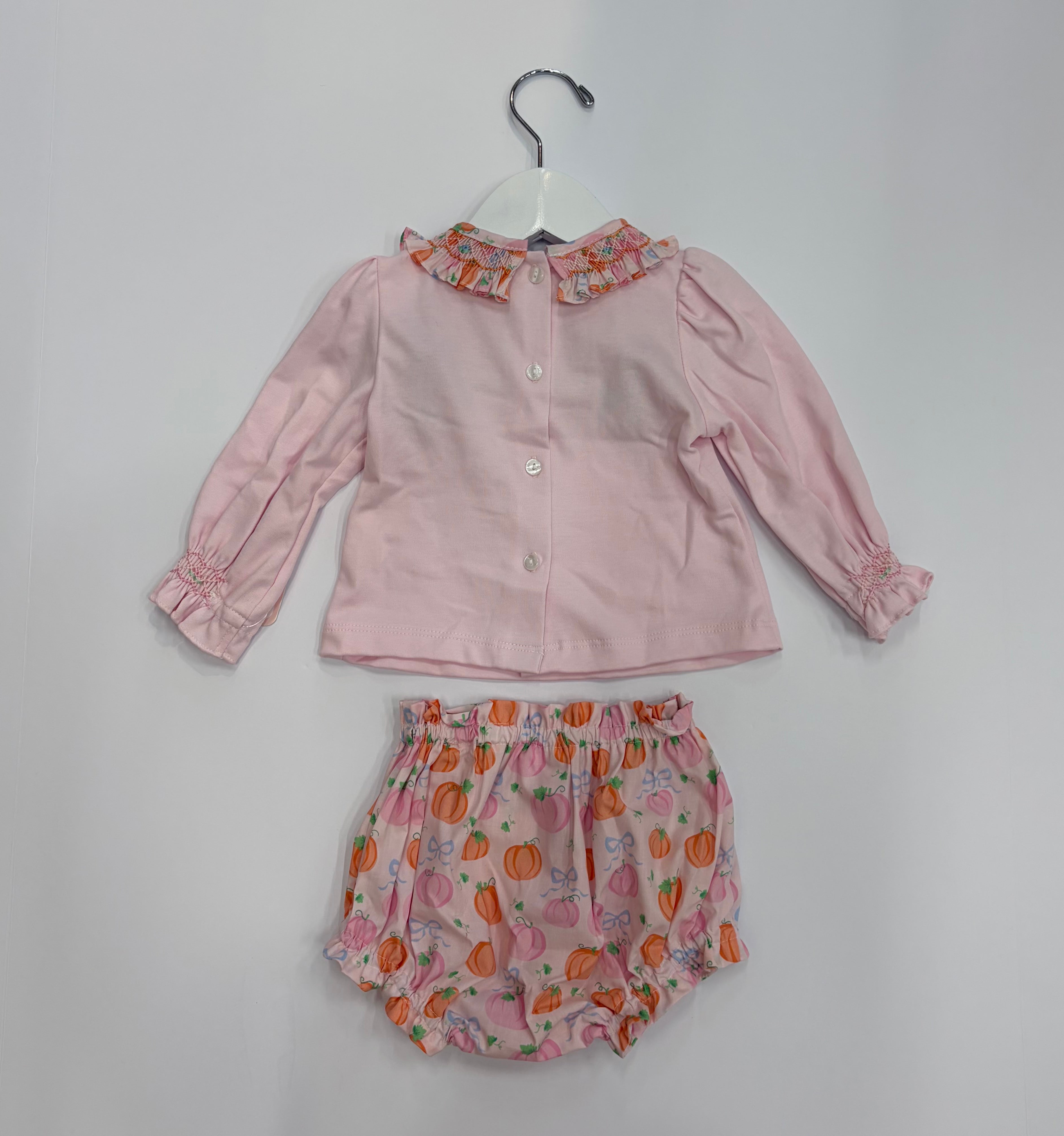 Pumpkin Bloomer Set with Smocked Collar