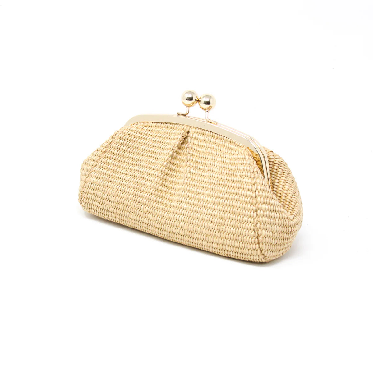 Raffia and Leather Clutch/Crossbody