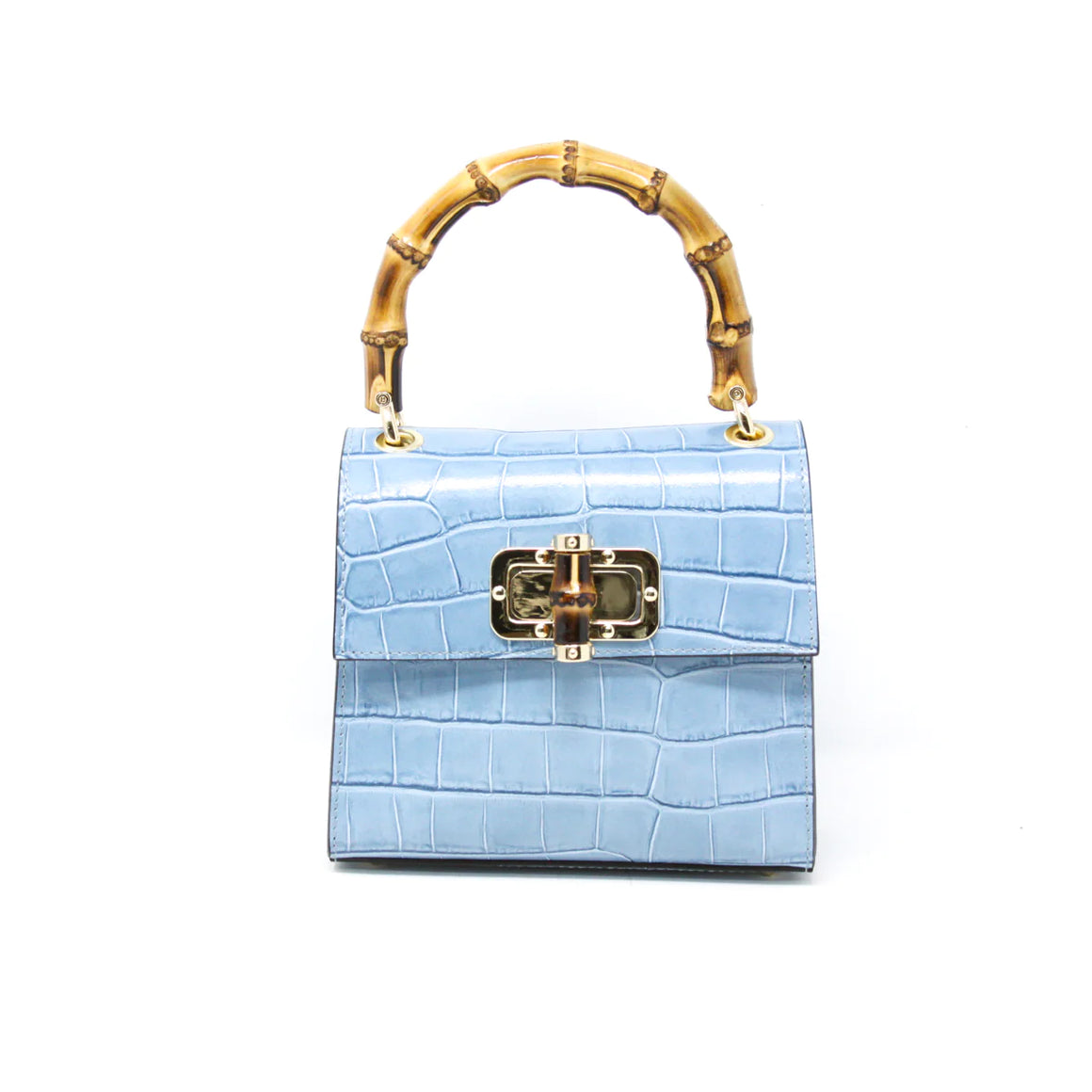 Germán Fuentes | Helen Leather Bag with Bamboo Handle