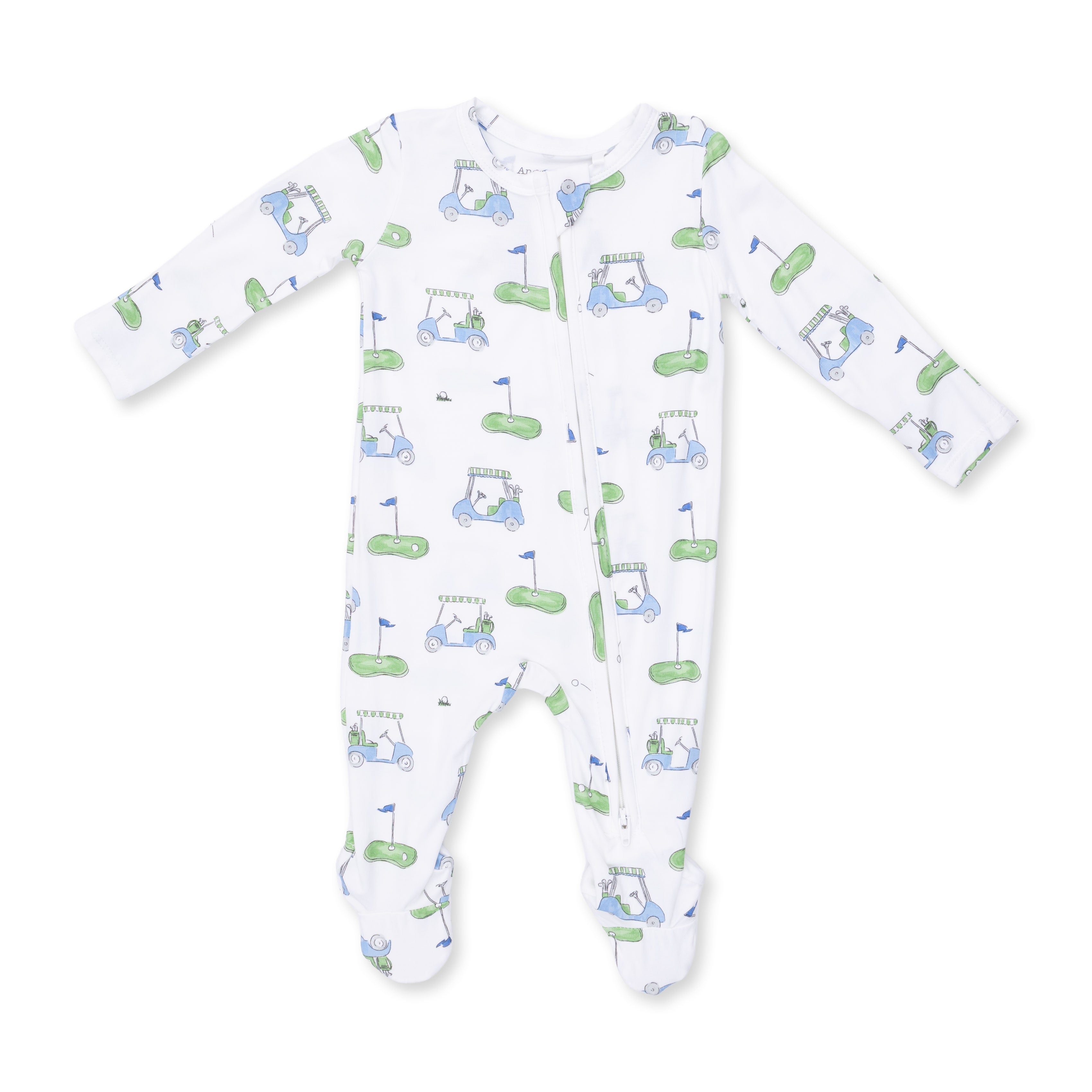 Angel Dear | Golf Carts Blue 2 Way Zipper Footie