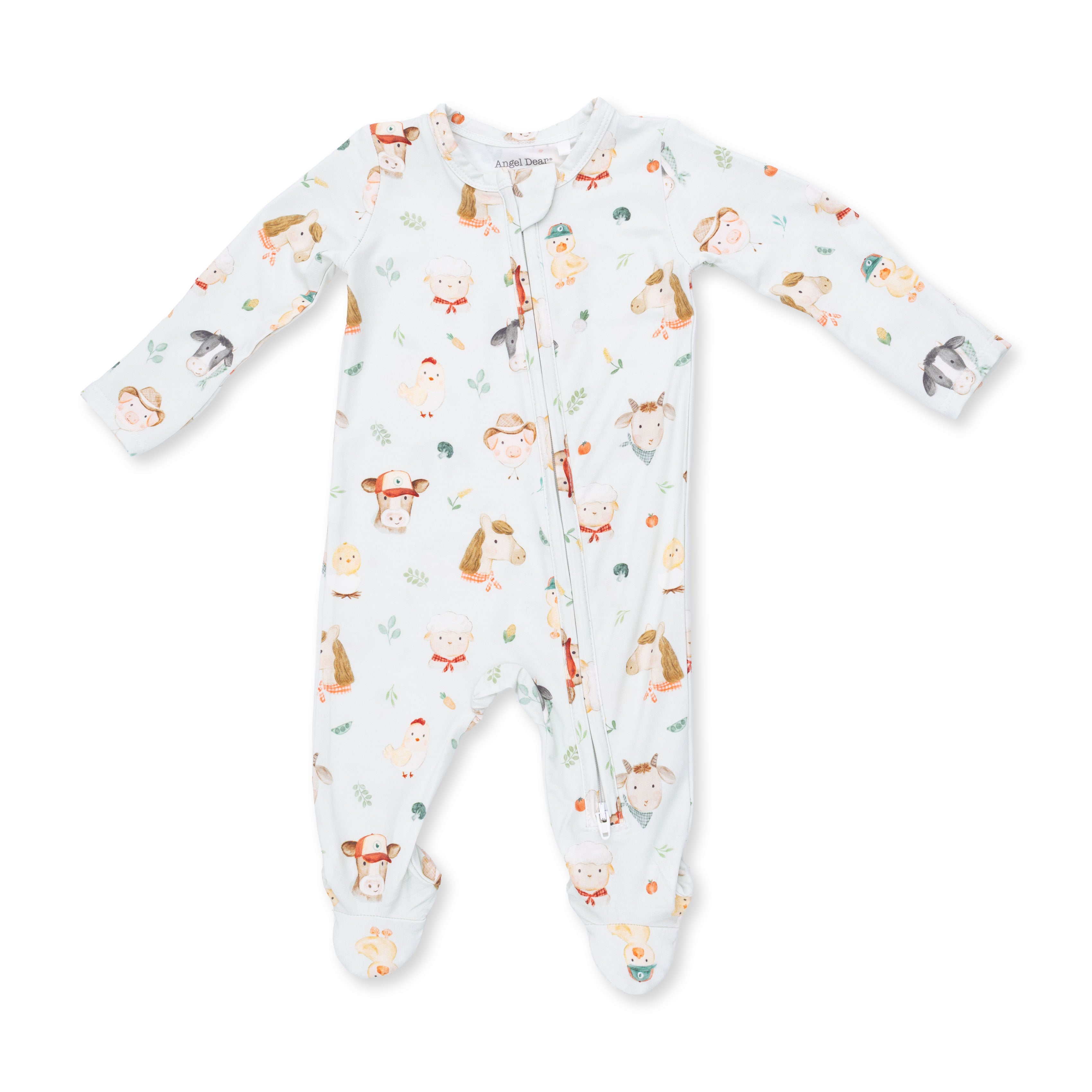 Angel Dear | Baby Farm Faces 2 Way Zipper Footie