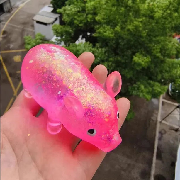 Pink Sparkly Pig Squishy