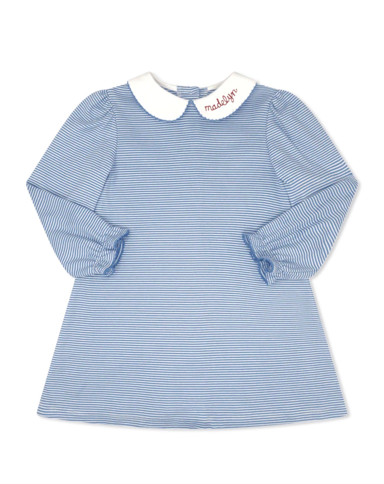 Patty Cake Dress Long Sleeve - Seaside Blue Stripe