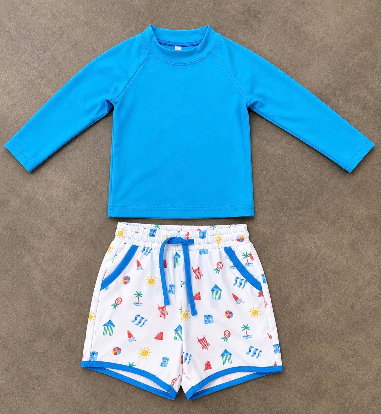 Seaside Sprinkles Boys Rash Guard Set