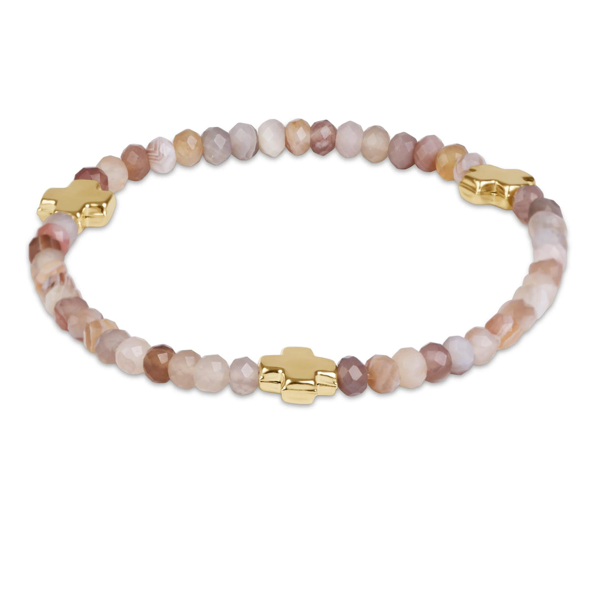 Signature Cross Gold Gemstone 4mm Bracelet