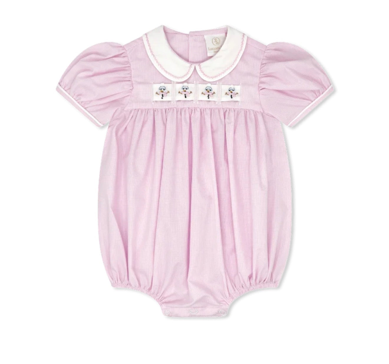Ruth Ribbon Bubble - Baby Pink Minigingham