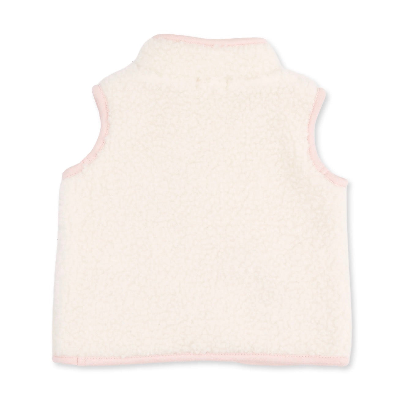 Sherpa Zip Vest wih Heart Pockets - Pink