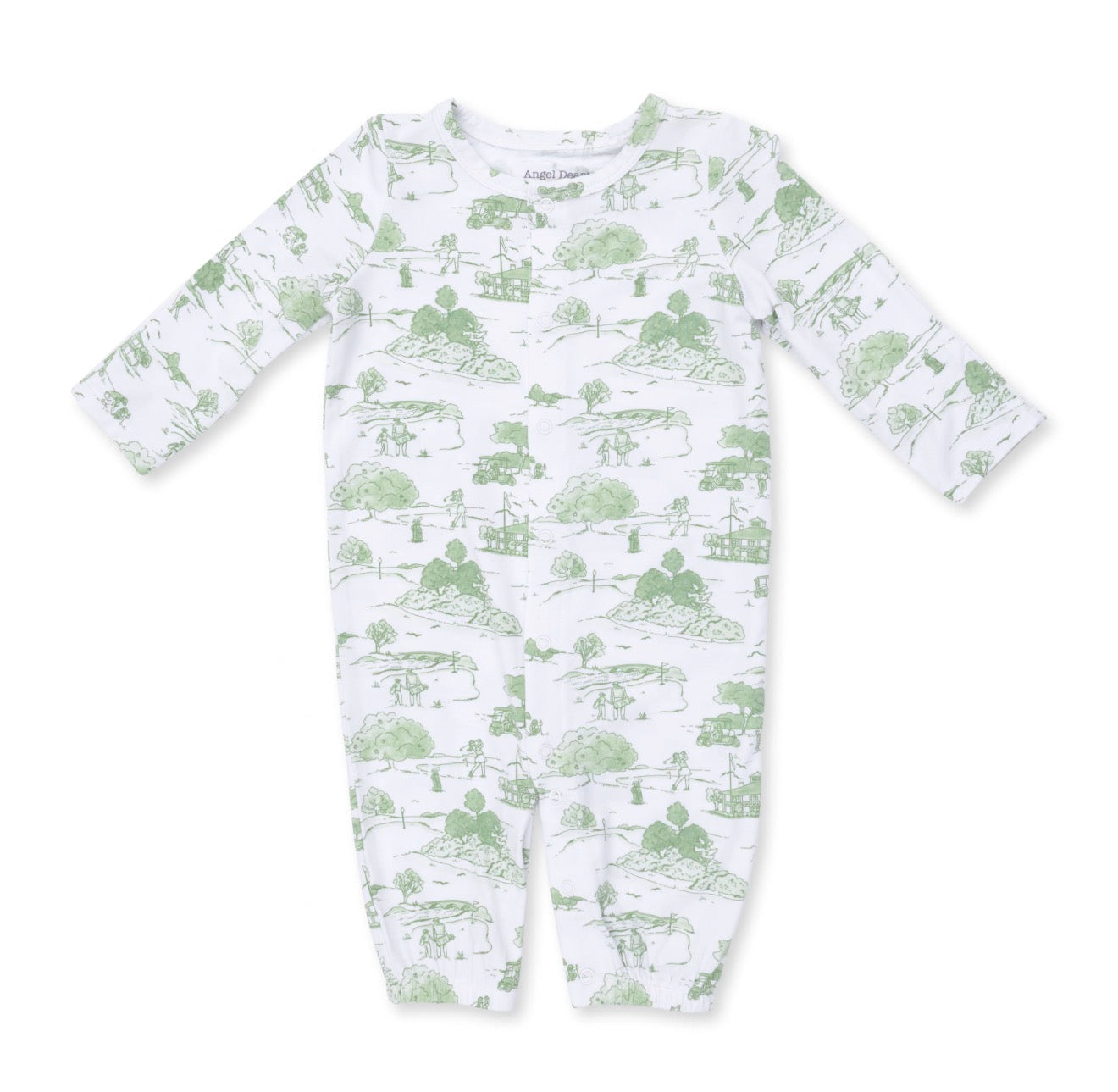 Golf Toile Green Convertible Gown and Beanie Hat
