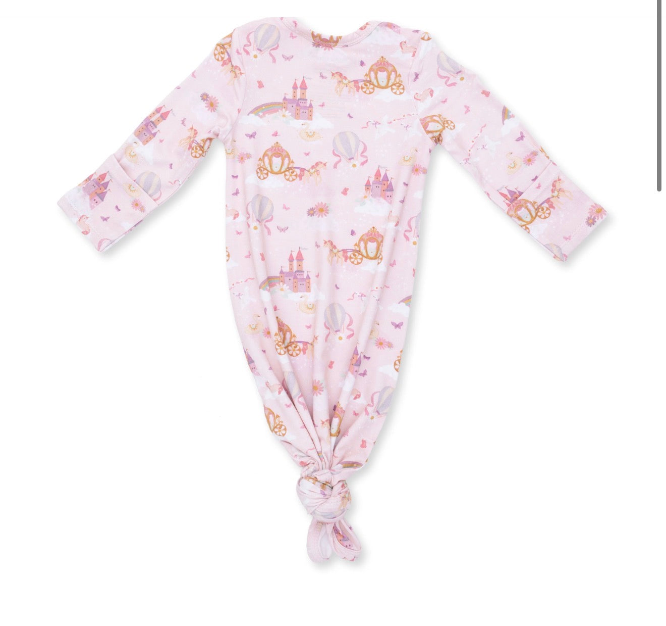 Princess Unicorns & Castle Knotted Gown & Knotted Hat Set