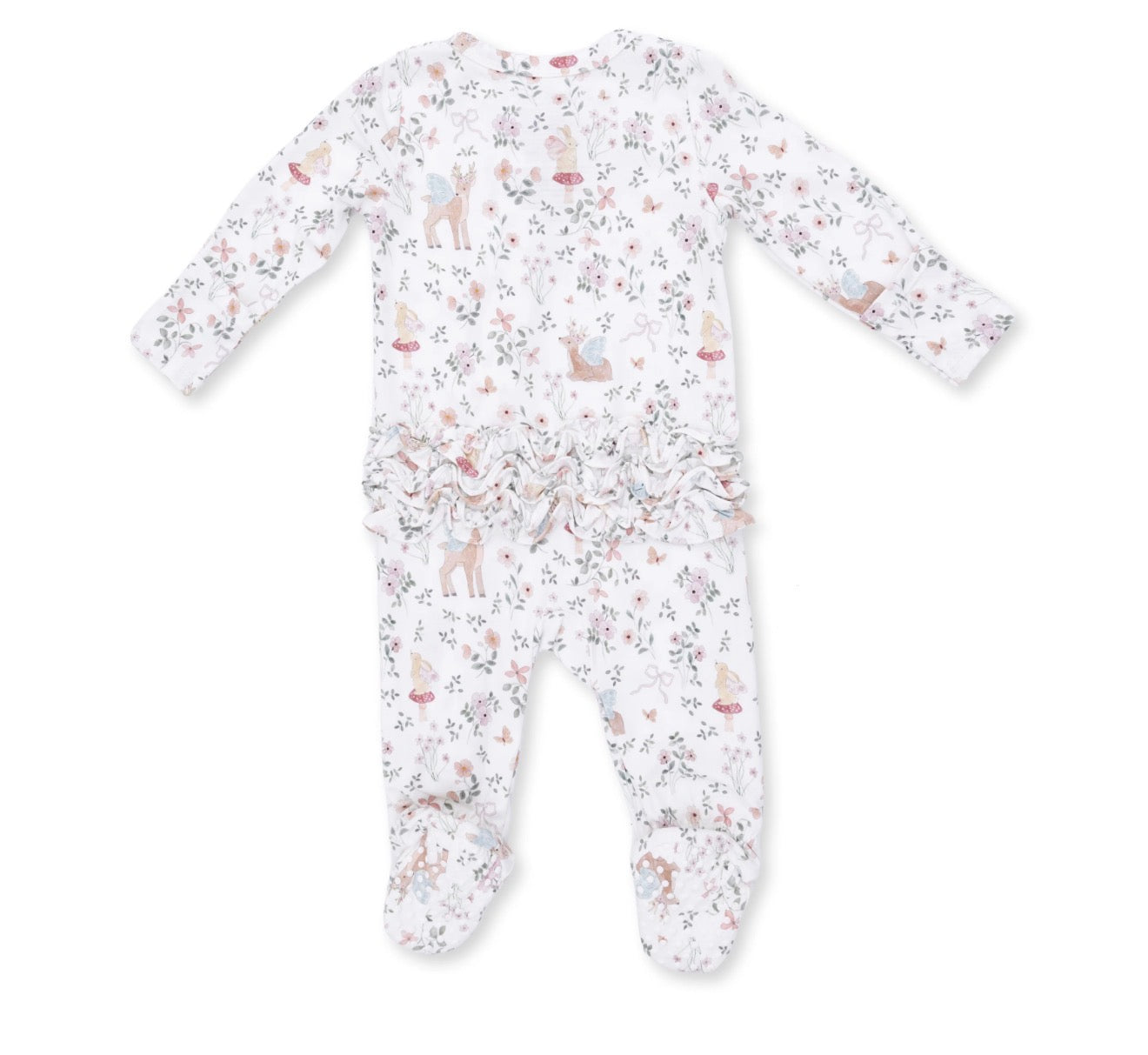 Enchanted Woodland 2 Way Ruffle Back Zipper Footie