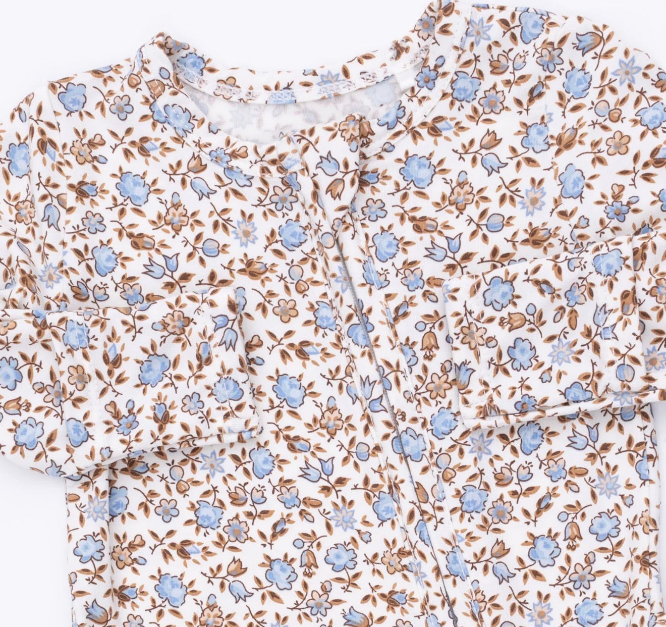Hazel Floral 2 Way Ruffle Back Zipper Footie