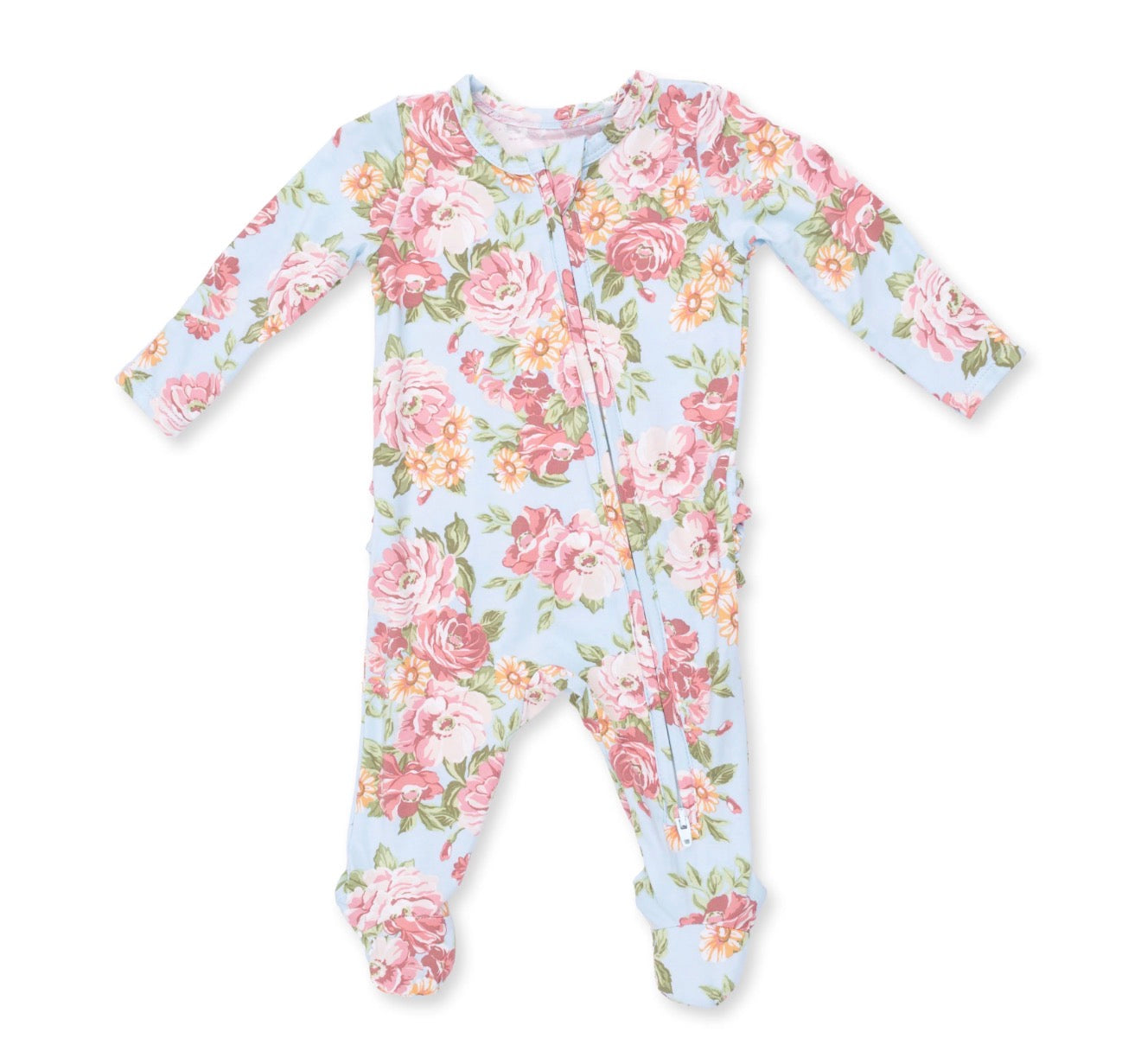 Angelina 2 Way Ruffle Back Zipper Footie