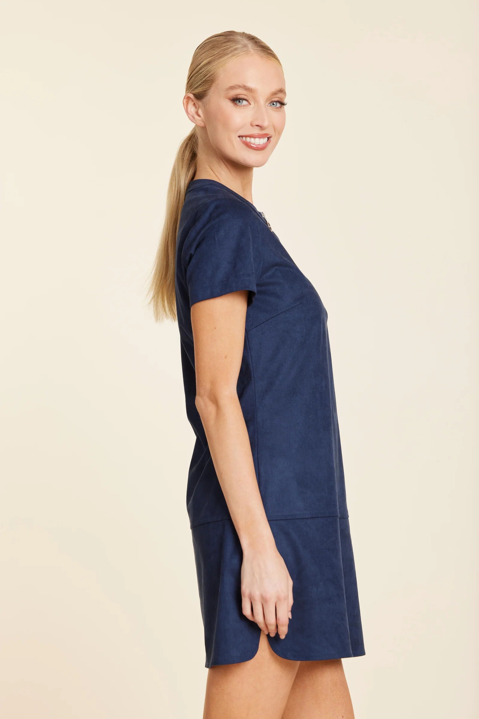 Mallory Navy Zip Up Dress