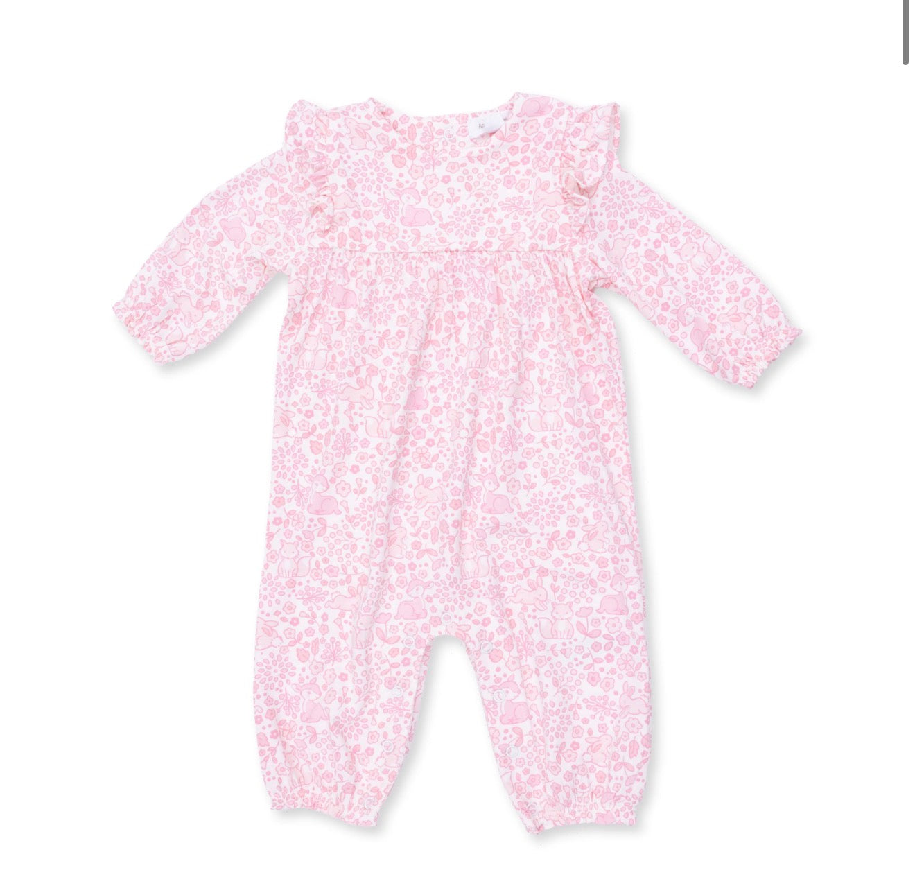 Baby Woodland Ruffled Sleeve Snap Romper
