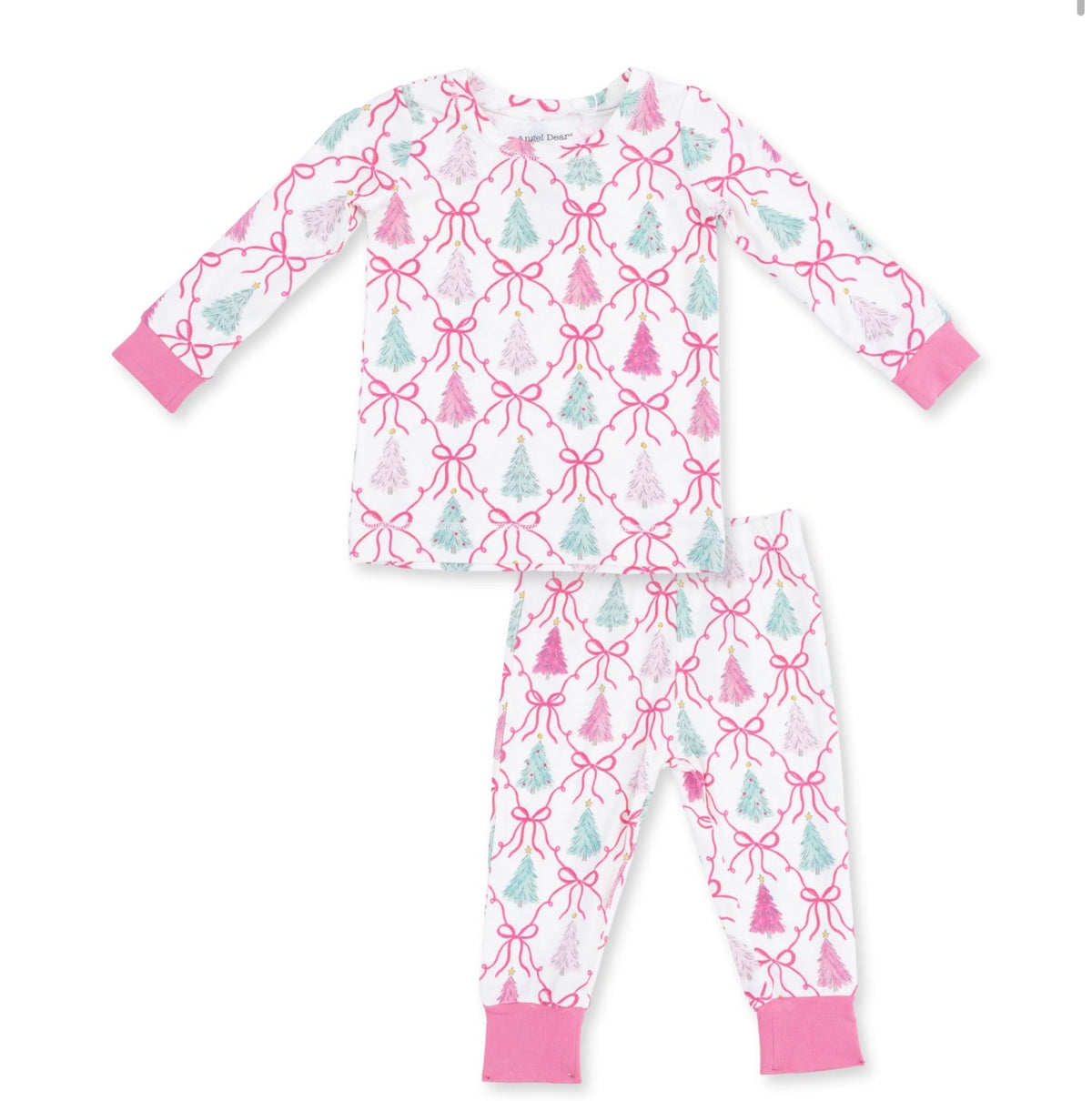 Bow Trellis Tree Long Sleeve Loungewear Set