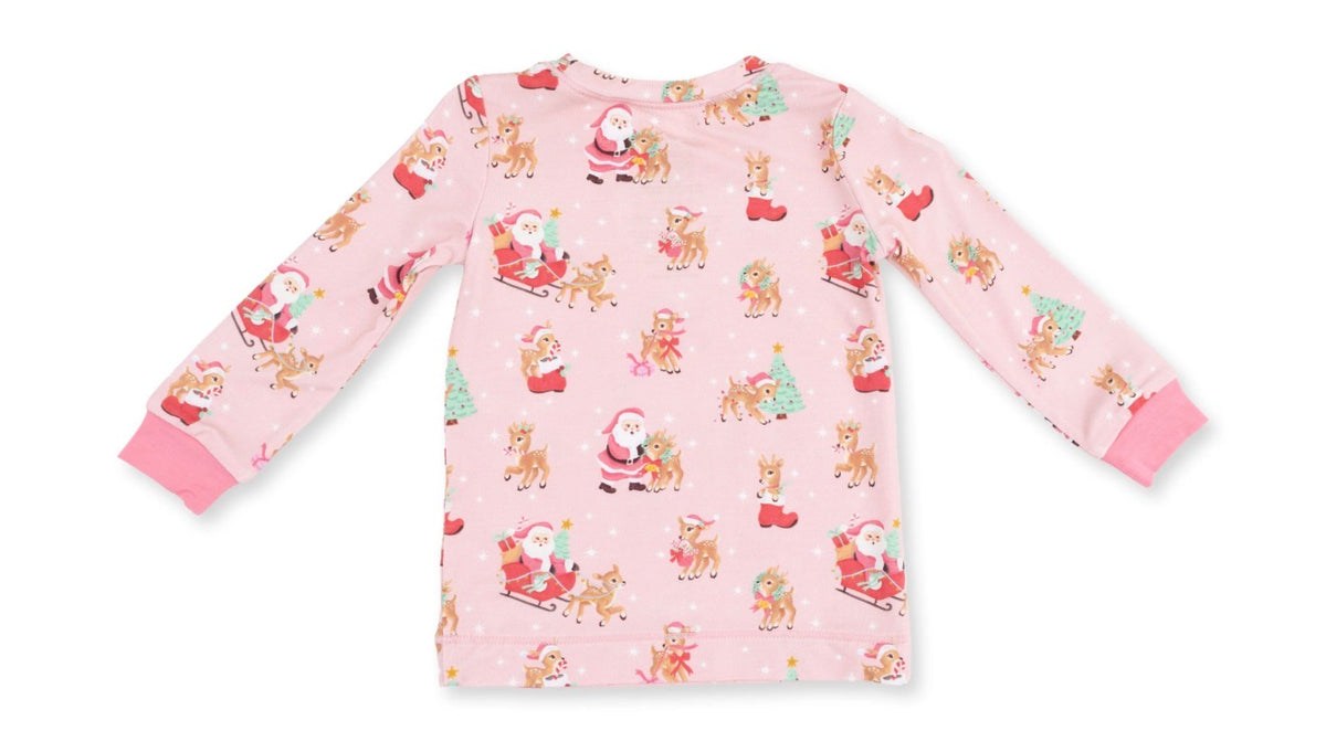 Vintage Reindeer & Santa Long Sleeve Loungewear Set