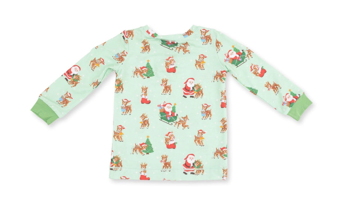 Vintage Reindeer & Santa Uni Long Sleeve Loungewear Set