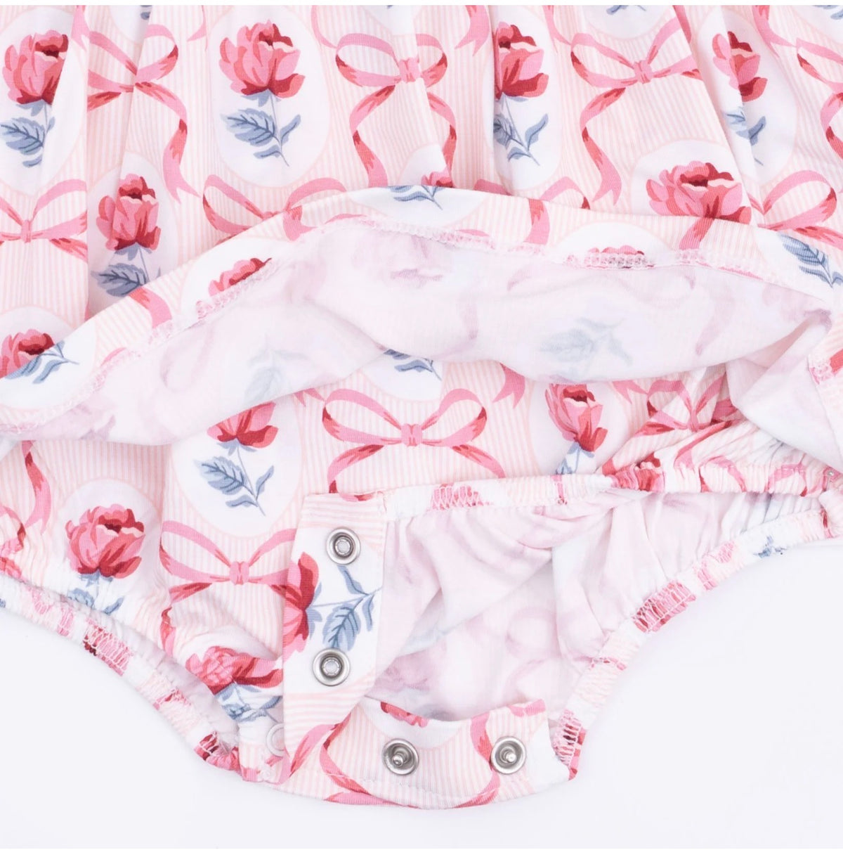 Leslie Rose Long Sleeve Peter Pan Ruffle Collar Bubble with Skirt