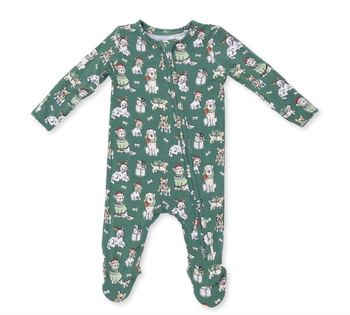 Christmas Dogs Uni 2-Way Zipper Footie