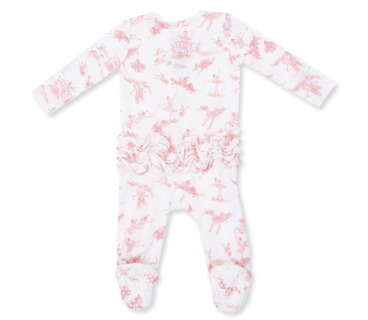 Ballet Toile 2-Way Ruffle Zipper Footie