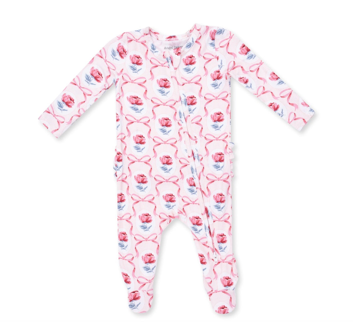 Leslie Rose 2-Way Ruffle Zipper Footie