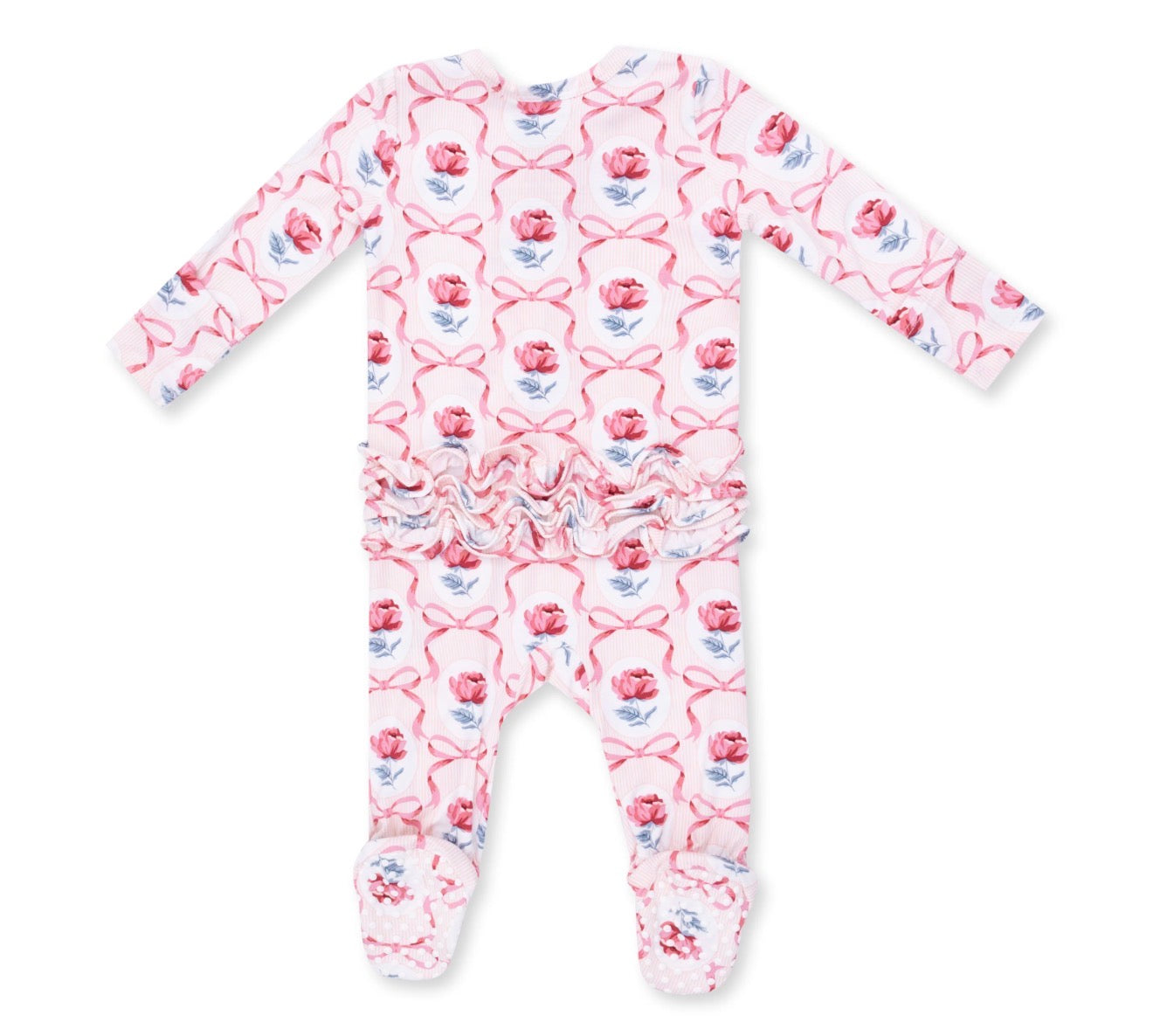 Leslie Rose 2-Way Ruffle Zipper Footie